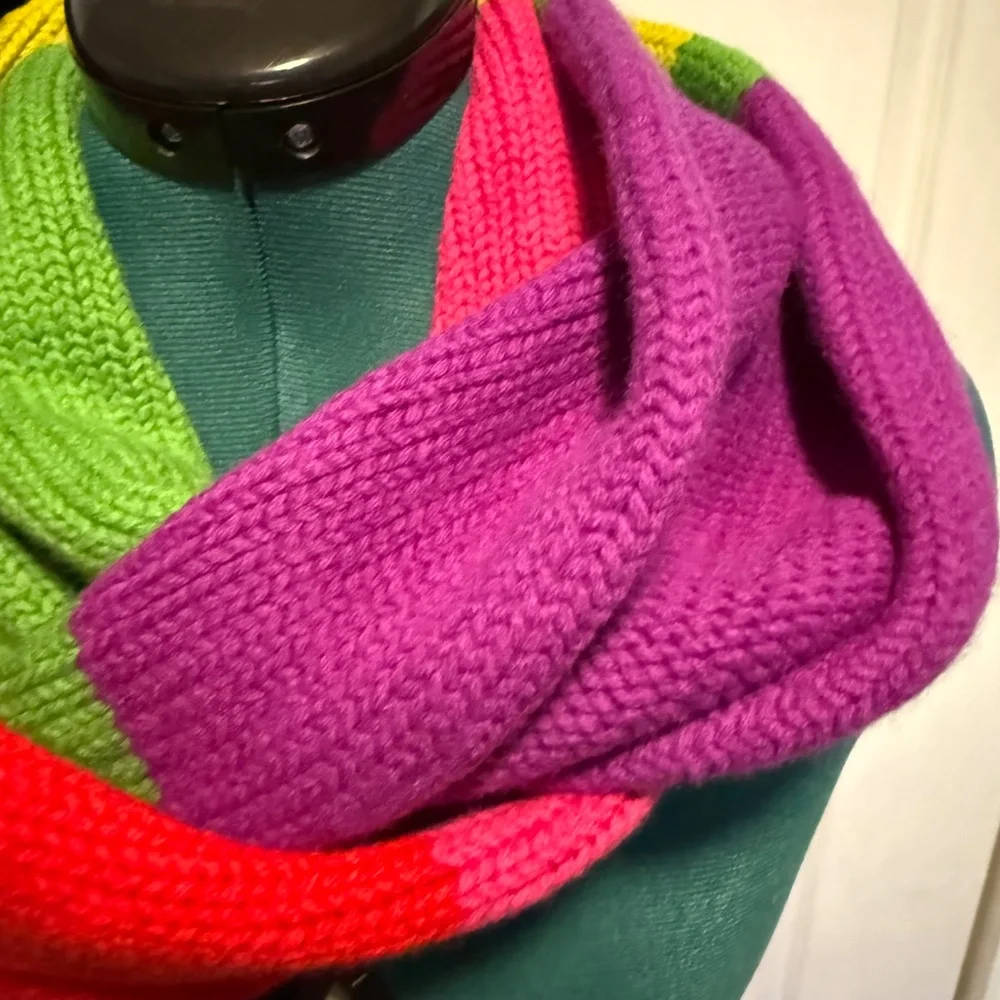 Kate Spade Colorblock 100% Wool Infinity Scarf Multicolor‎